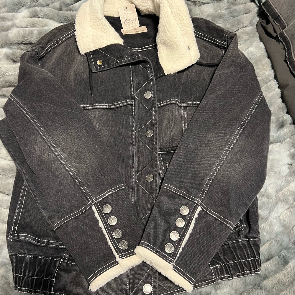 Denim Sherpa-Lined Jacket